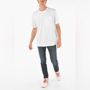 Diesel Men’s T Shirt Size Small Crew Neck T Haim Nylon Breast Pocket Tee White